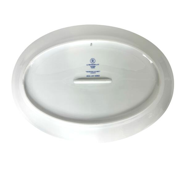 Raynaud Ceralene Limoges Morning Glory Spray 16.5" Oval Serving Platter-Mint! - Picture 6 of 7